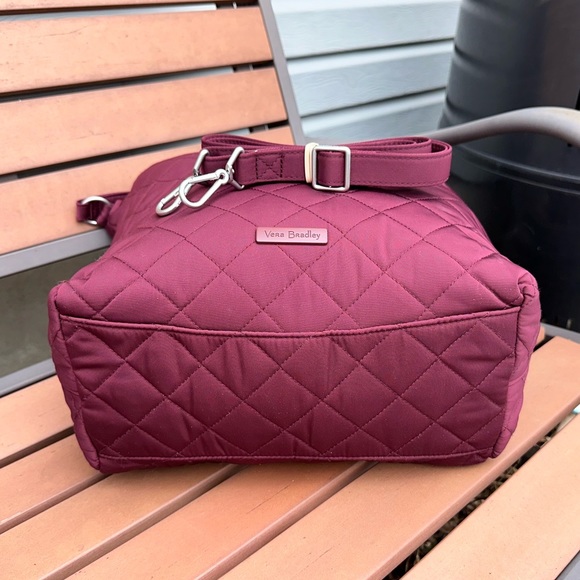 Vera Bradley Raisin Oversized Hobo Shoulder Bag in Performance Twill - Picture 4 of 8